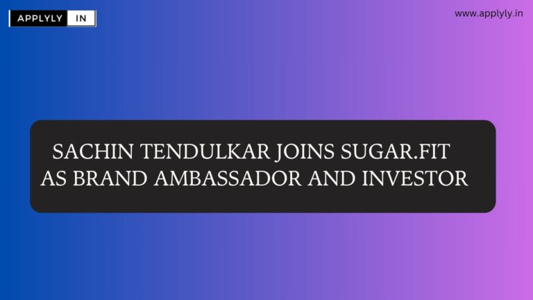 Sachin Tendulkar joins Sugar.fit as Brand Ambassador and Investor